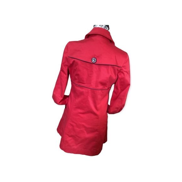 Unique Style Vintage Double Breasted Red Trench Coat M - Picture 2 of 8